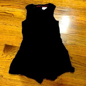 Boden girls black velvet romper 9 10